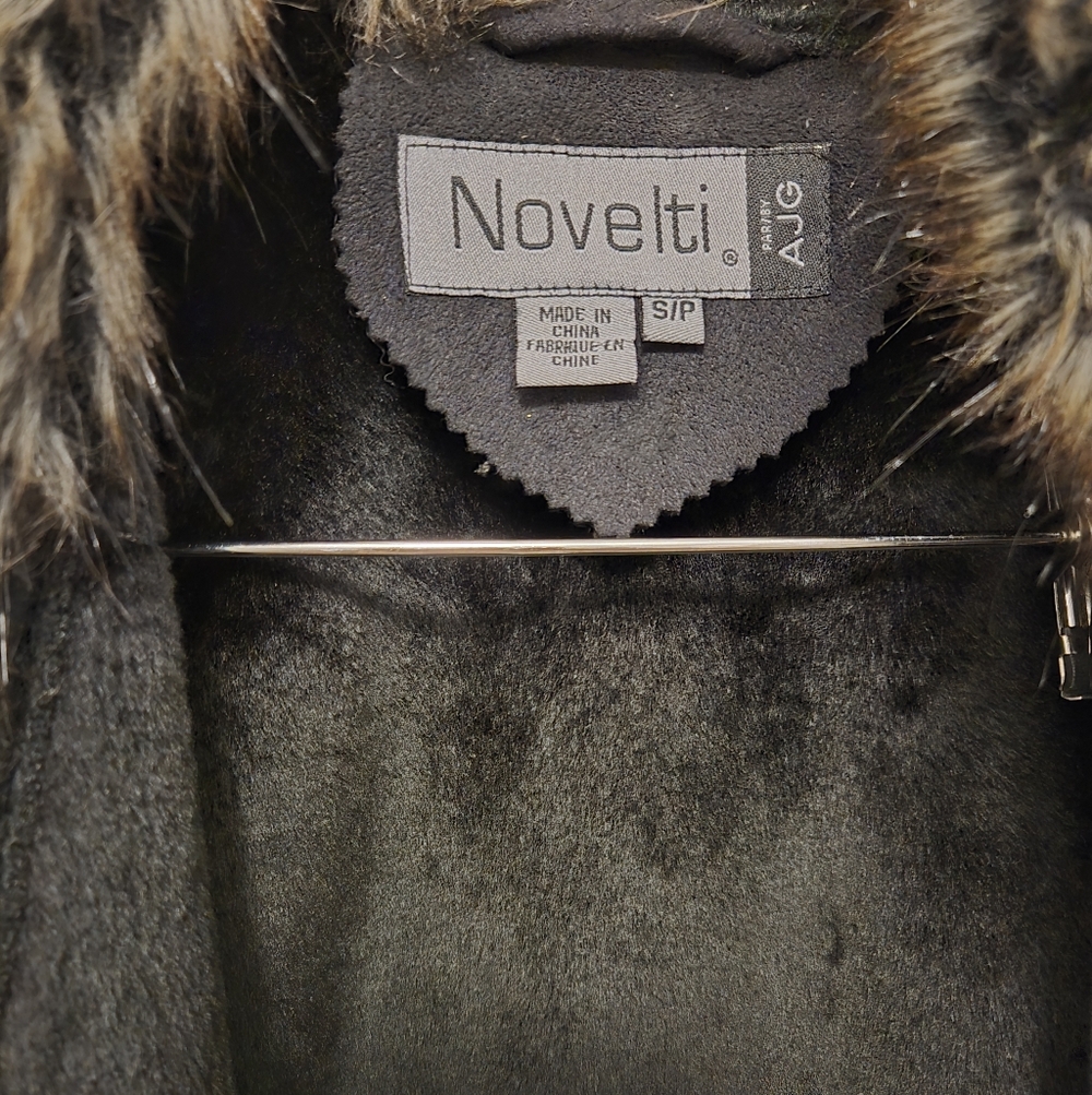 Novelti  Penny Lane Jacket Faux Suede  Faux Fur Trim & Studds Small - Picture 7 of 12